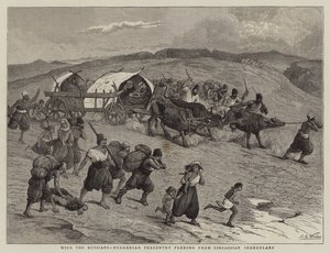 Com os russos, camponeses búlgaros fugindo dos irregulares circassianos